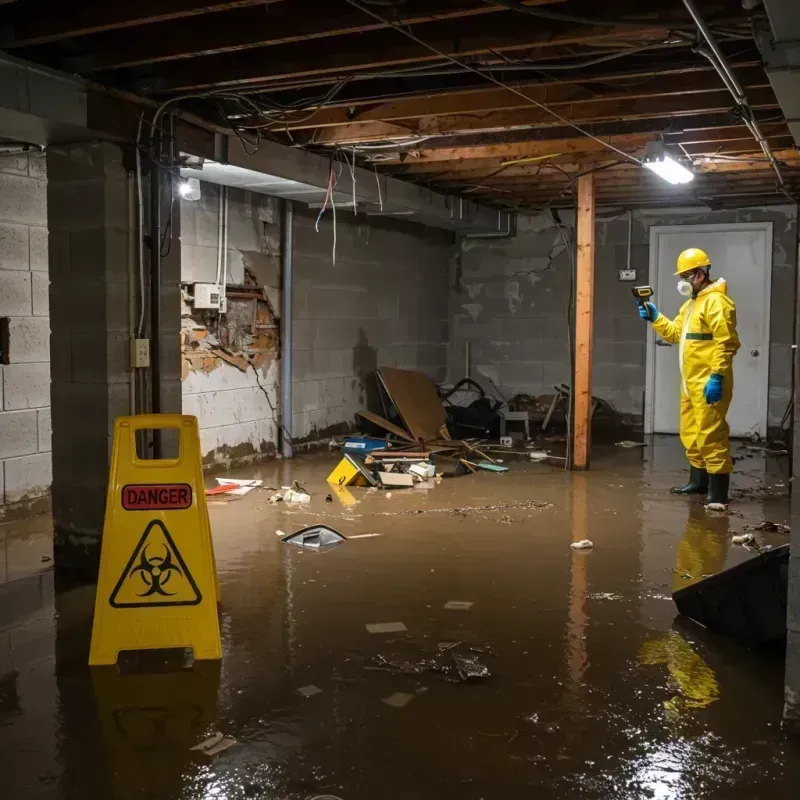 Flooded Basement Electrical Hazard in Newington, CT Property