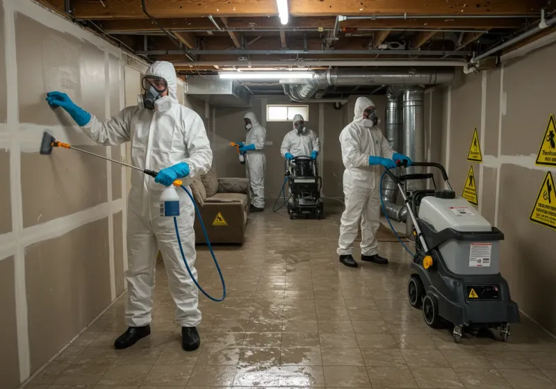 Basement Moisture Removal and Structural Drying process in Newington, CT